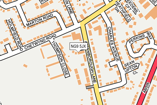 NG9 5JX map - OS OpenMap – Local (Ordnance Survey)