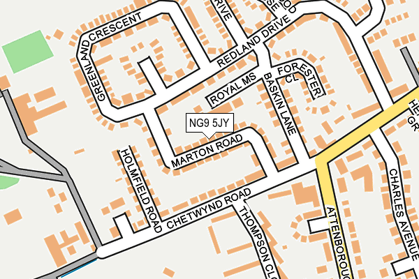 NG9 5JY map - OS OpenMap – Local (Ordnance Survey)