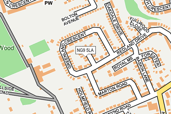 NG9 5LA map - OS OpenMap – Local (Ordnance Survey)