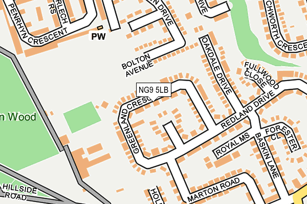 NG9 5LB map - OS OpenMap – Local (Ordnance Survey)