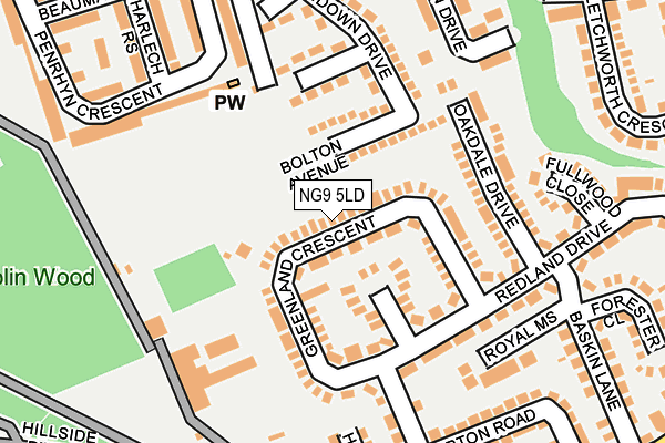 NG9 5LD map - OS OpenMap – Local (Ordnance Survey)