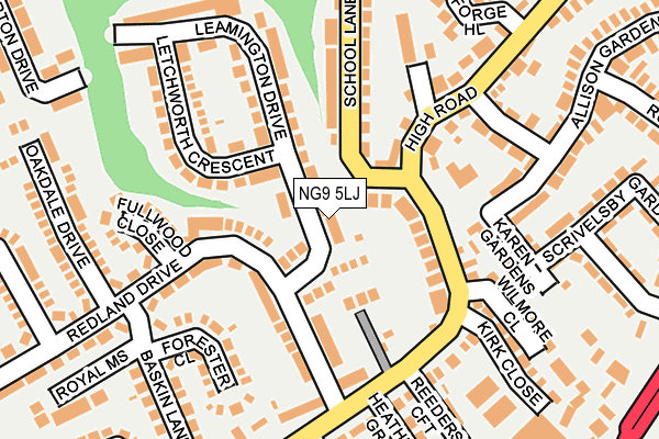 NG9 5LJ map - OS OpenMap – Local (Ordnance Survey)