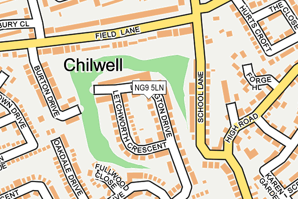 NG9 5LN map - OS OpenMap – Local (Ordnance Survey)