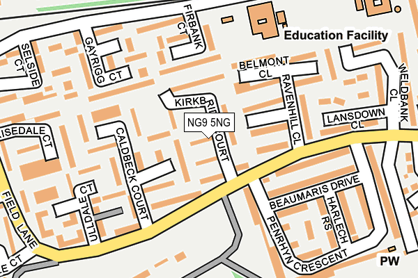 NG9 5NG map - OS OpenMap – Local (Ordnance Survey)