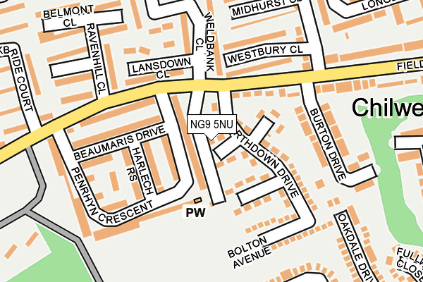 NG9 5NU map - OS OpenMap – Local (Ordnance Survey)