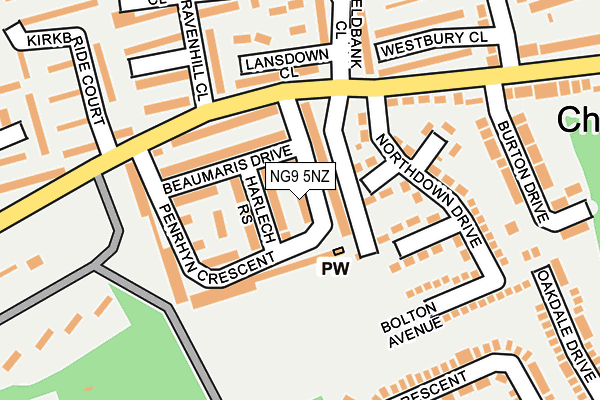 NG9 5NZ map - OS OpenMap – Local (Ordnance Survey)