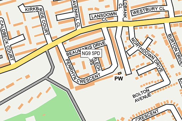 NG9 5PD map - OS OpenMap – Local (Ordnance Survey)