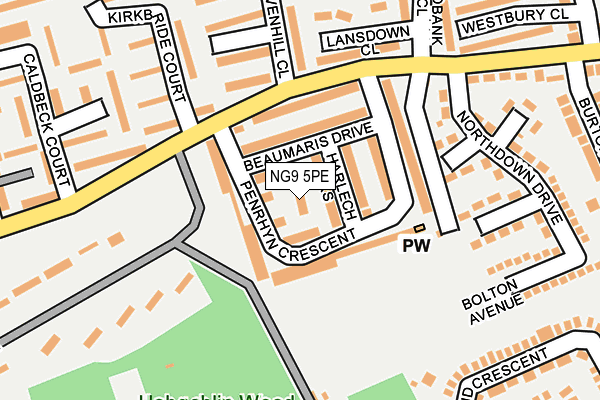 NG9 5PE map - OS OpenMap – Local (Ordnance Survey)