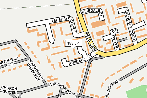 NG9 5PF map - OS OpenMap – Local (Ordnance Survey)