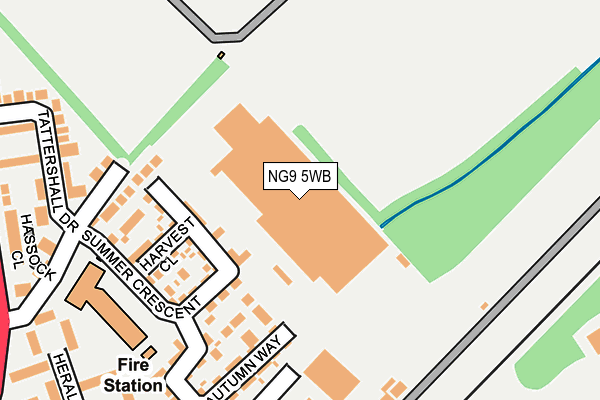 NG9 5WB map - OS OpenMap – Local (Ordnance Survey)