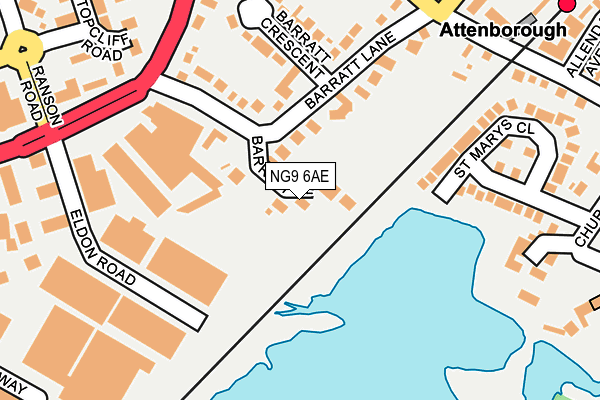 NG9 6AE map - OS OpenMap – Local (Ordnance Survey)