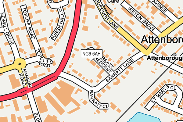 NG9 6AH map - OS OpenMap – Local (Ordnance Survey)
