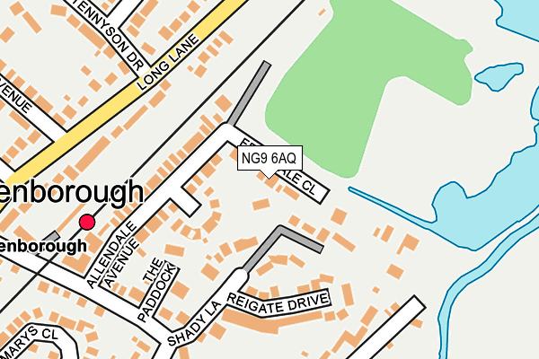 NG9 6AQ map - OS OpenMap – Local (Ordnance Survey)