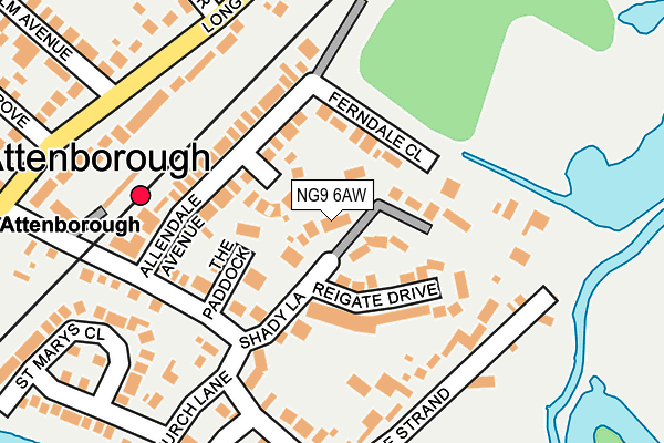 NG9 6AW map - OS OpenMap – Local (Ordnance Survey)