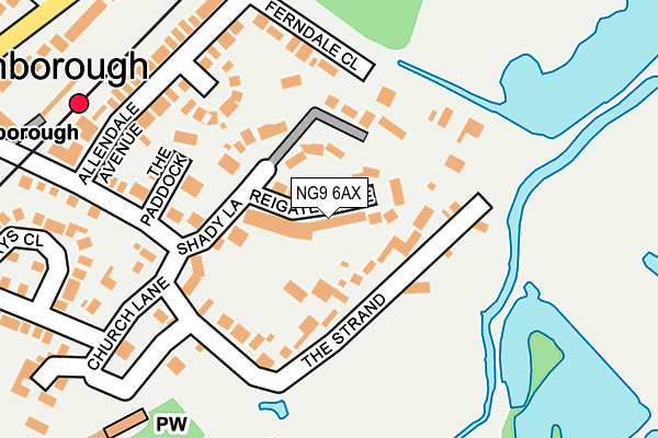 NG9 6AX map - OS OpenMap – Local (Ordnance Survey)