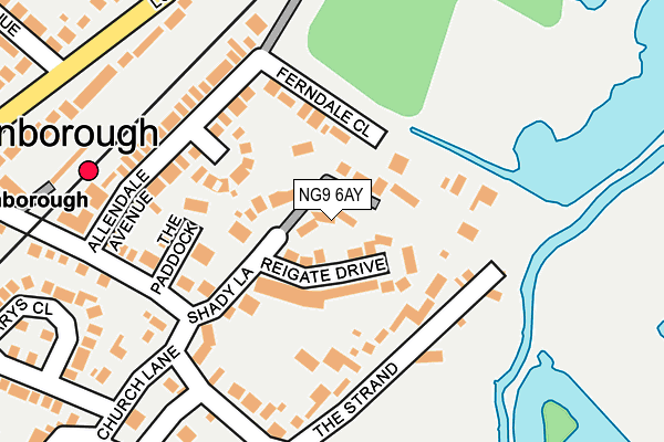 NG9 6AY map - OS OpenMap – Local (Ordnance Survey)