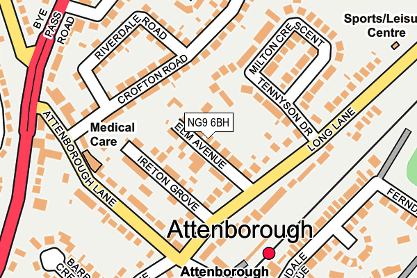 NG9 6BH map - OS OpenMap – Local (Ordnance Survey)