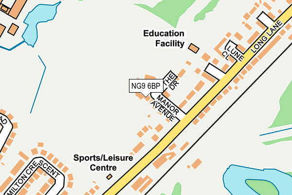 NG9 6BP map - OS OpenMap – Local (Ordnance Survey)
