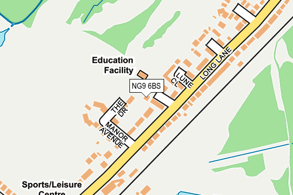 NG9 6BS map - OS OpenMap – Local (Ordnance Survey)