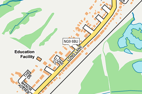 NG9 6BU map - OS OpenMap – Local (Ordnance Survey)