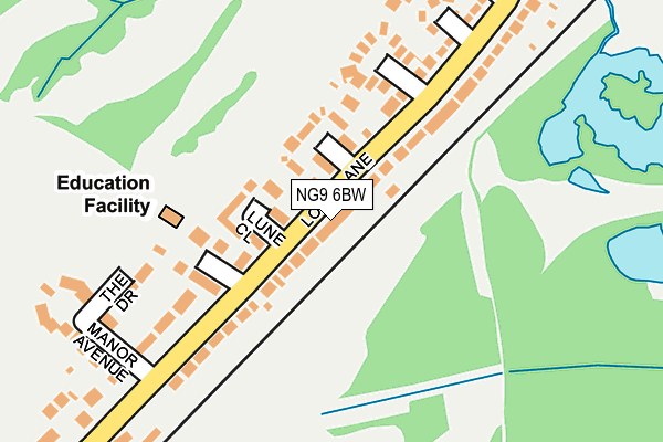 NG9 6BW map - OS OpenMap – Local (Ordnance Survey)