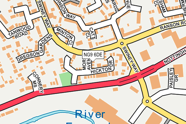 NG9 6DE map - OS OpenMap – Local (Ordnance Survey)