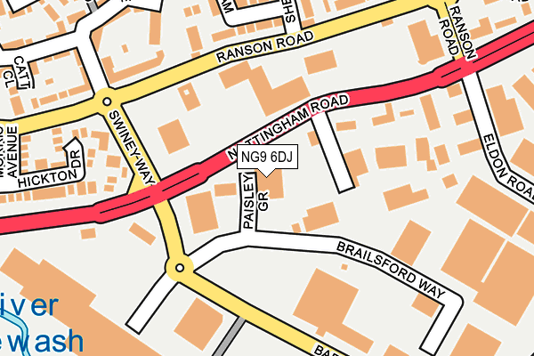 NG9 6DJ map - OS OpenMap – Local (Ordnance Survey)