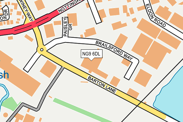 NG9 6DL map - OS OpenMap – Local (Ordnance Survey)
