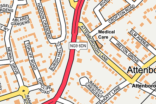 NG9 6DN map - OS OpenMap – Local (Ordnance Survey)