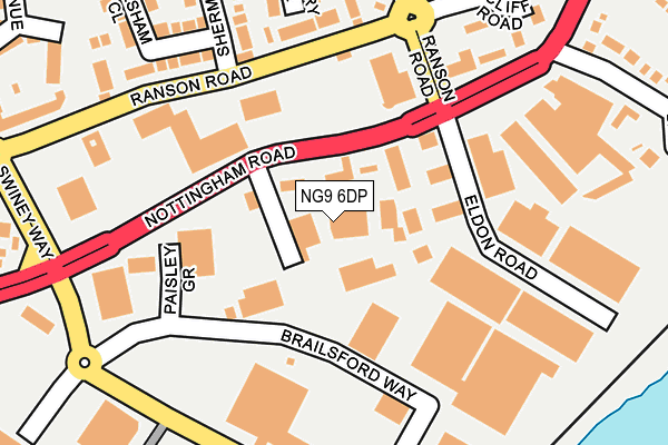 NG9 6DP map - OS OpenMap – Local (Ordnance Survey)