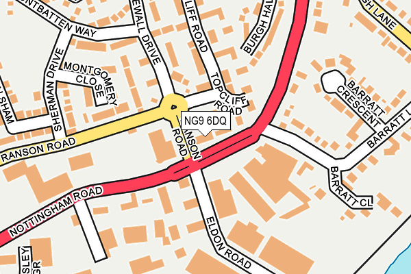 NG9 6DQ map - OS OpenMap – Local (Ordnance Survey)