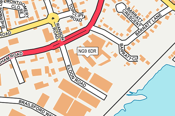 NG9 6DR map - OS OpenMap – Local (Ordnance Survey)