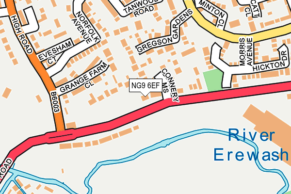 NG9 6EF map - OS OpenMap – Local (Ordnance Survey)