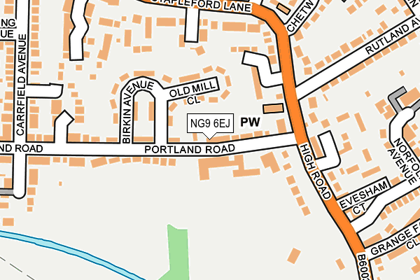 NG9 6EJ map - OS OpenMap – Local (Ordnance Survey)