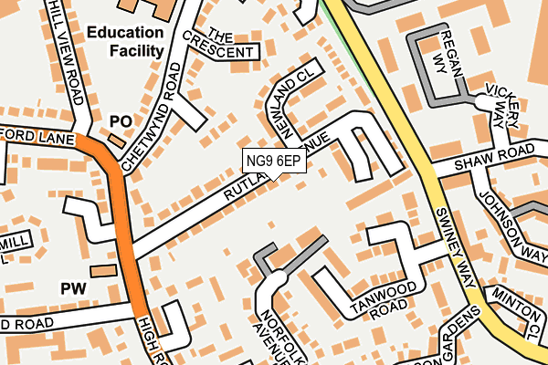 NG9 6EP map - OS OpenMap – Local (Ordnance Survey)