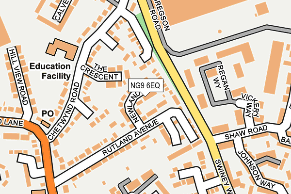 NG9 6EQ map - OS OpenMap – Local (Ordnance Survey)