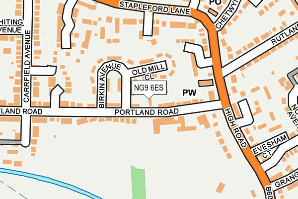 NG9 6ES map - OS OpenMap – Local (Ordnance Survey)
