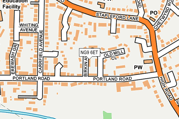 NG9 6ET map - OS OpenMap – Local (Ordnance Survey)