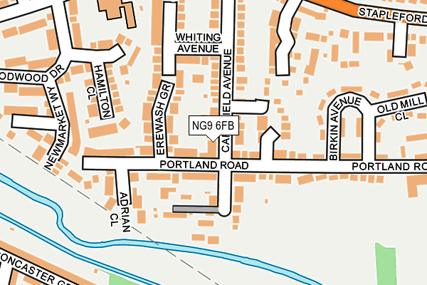NG9 6FB map - OS OpenMap – Local (Ordnance Survey)
