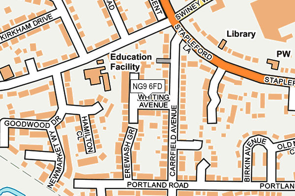 NG9 6FD map - OS OpenMap – Local (Ordnance Survey)