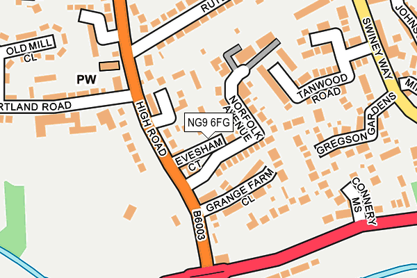 NG9 6FG map - OS OpenMap – Local (Ordnance Survey)