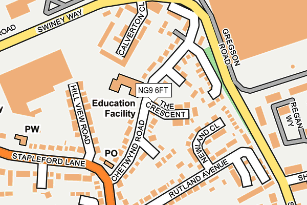 NG9 6FT map - OS OpenMap – Local (Ordnance Survey)