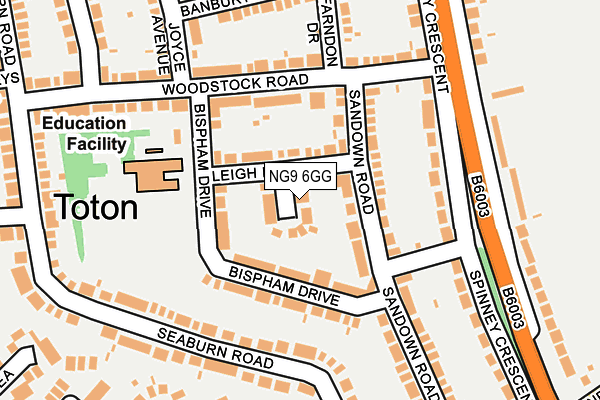 NG9 6GG map - OS OpenMap – Local (Ordnance Survey)