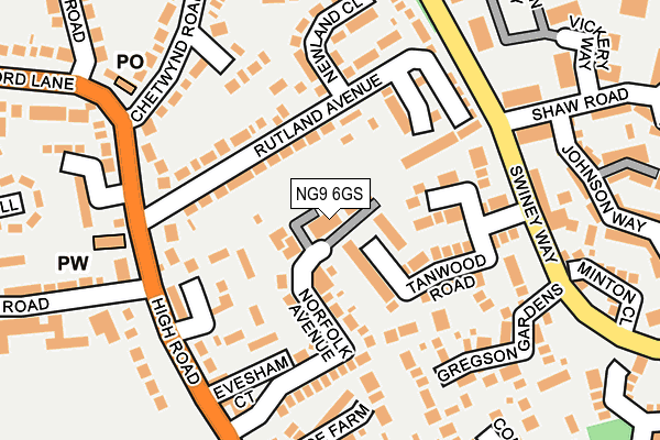 NG9 6GS map - OS OpenMap – Local (Ordnance Survey)