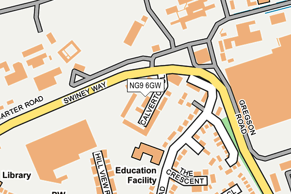 NG9 6GW map - OS OpenMap – Local (Ordnance Survey)