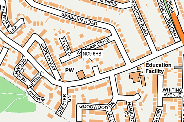 NG9 6HB map - OS OpenMap – Local (Ordnance Survey)