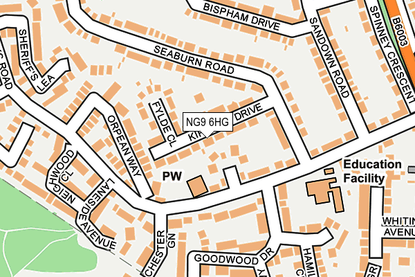 NG9 6HG map - OS OpenMap – Local (Ordnance Survey)