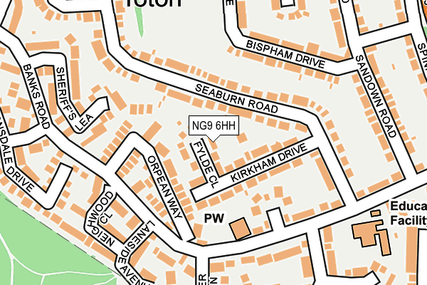 NG9 6HH map - OS OpenMap – Local (Ordnance Survey)