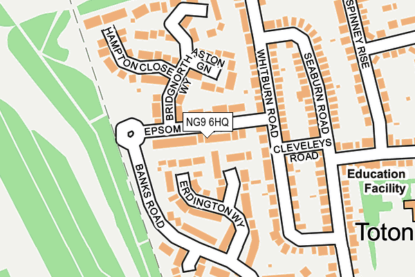 NG9 6HQ map - OS OpenMap – Local (Ordnance Survey)