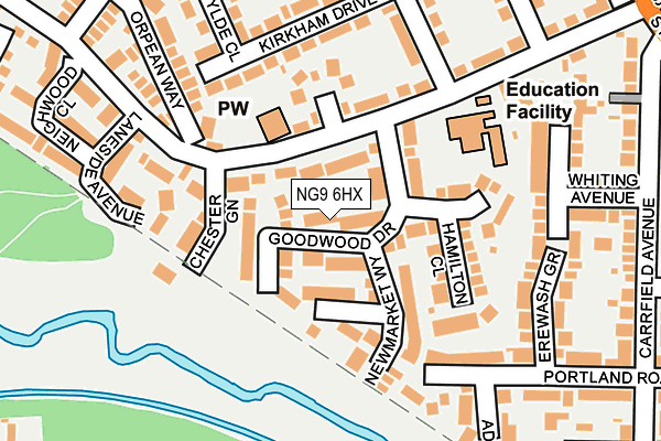 NG9 6HX map - OS OpenMap – Local (Ordnance Survey)